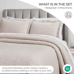 Cotton Bedspread Sets 3-Piece Hibiscus Floral Jacquard Matelassé - Bedspread by Superior Brand
