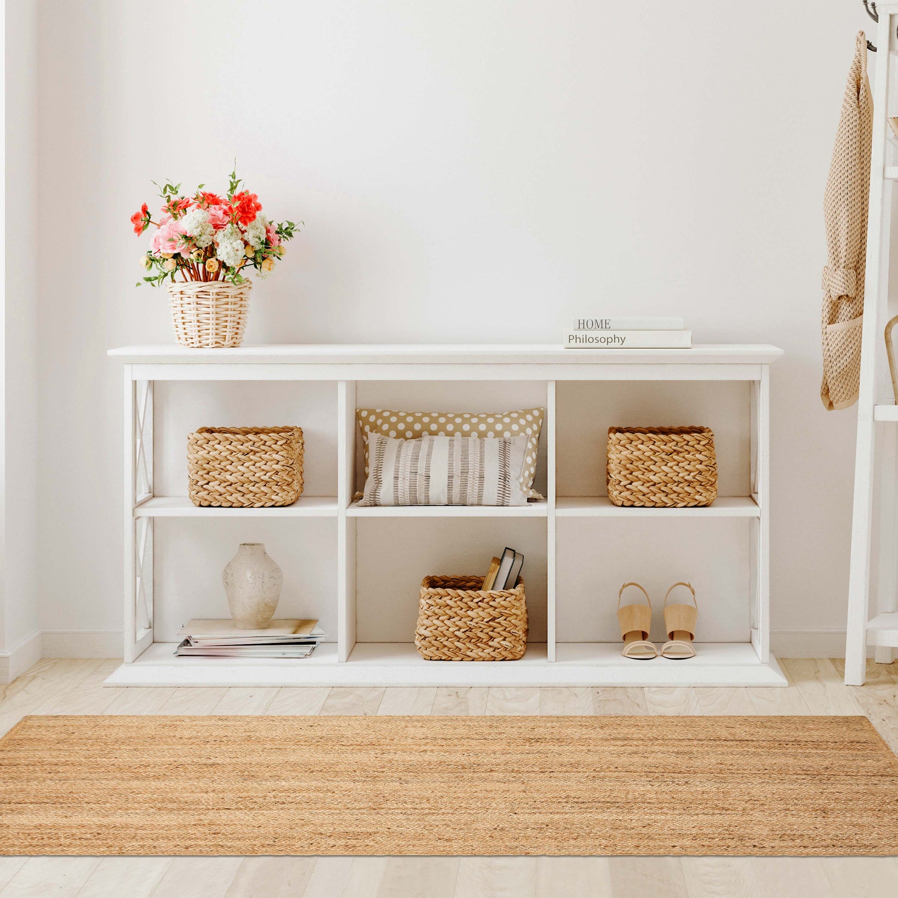 Handwoven Braided Jute Modern Farmhouse Reversible Indoor Area Rug