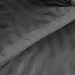 Brushed Microfiber Down Alternative Medium Weight Striped Comforter - Charcoal