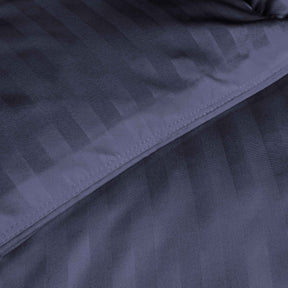Brushed Microfiber Down Alternative Medium Weight Striped Comforter - Navy Blue