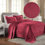 Lightweight Cotton Bedspread Sets 3-Piece Geometric Fret Jacquard Matelassé Scalloped - Bedspread by Superior Brand