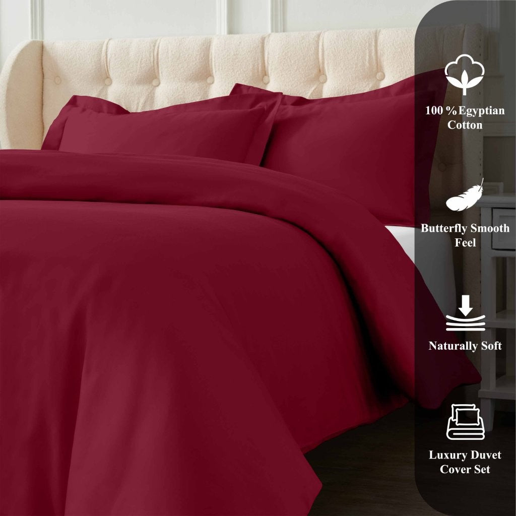 1200 Thread Count Egyptian Cotton Solid Duvet Cover - Egyptian Cotton Duvet Cover Set by Superior Brand