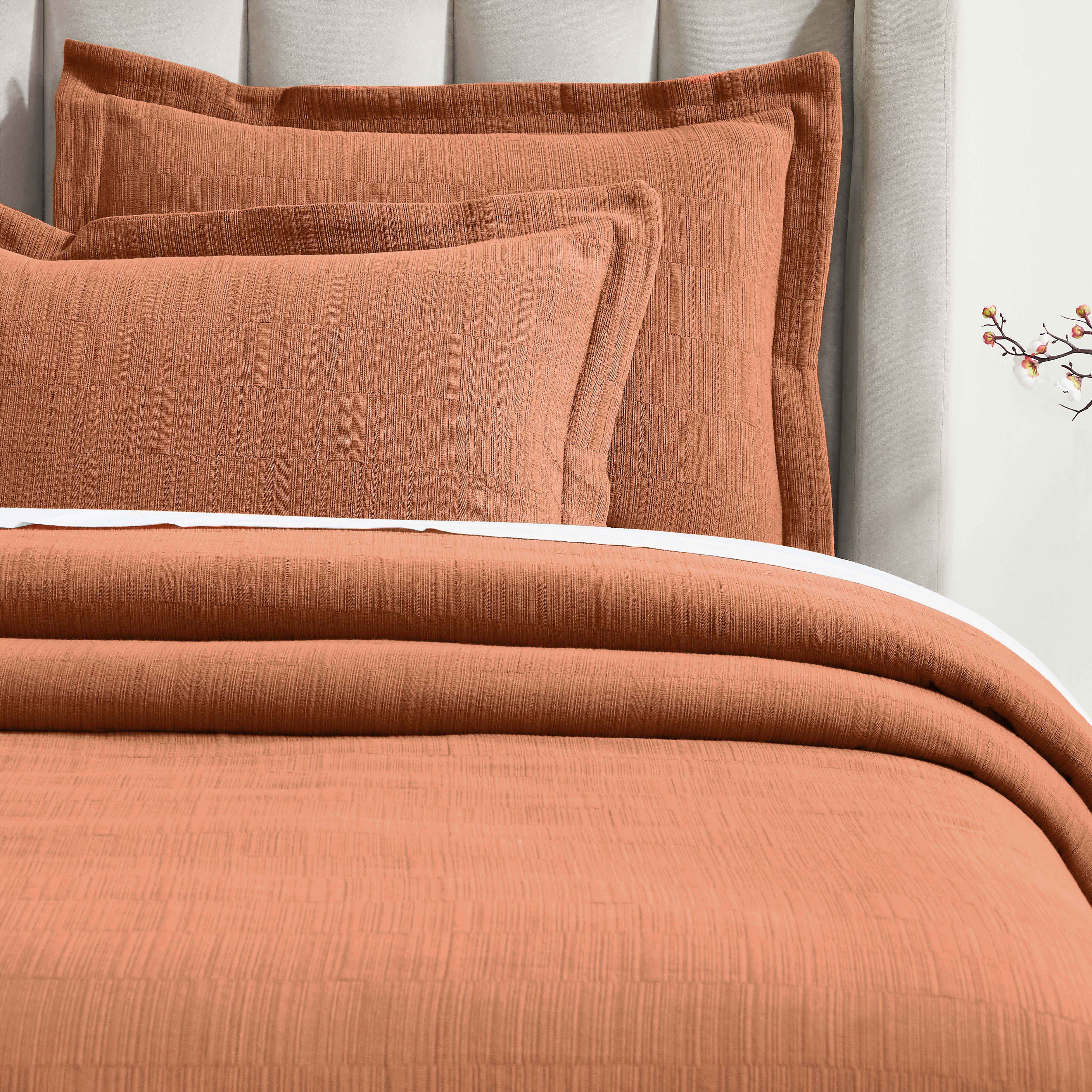 Zenith Cotton Medium Weight Geometric Matelasse Bedspread and Sham Set - Bedspread by Superior Brand