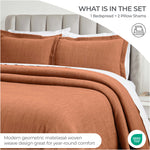 Zenith Cotton Medium Weight Geometric Matelasse Bedspread and Sham Set - Bedspread by Superior Brand