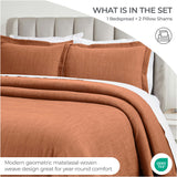 Zenith Cotton Medium Weight Geometric Matelasse Bedspread and Sham Set - Bedspread by Superior Brand