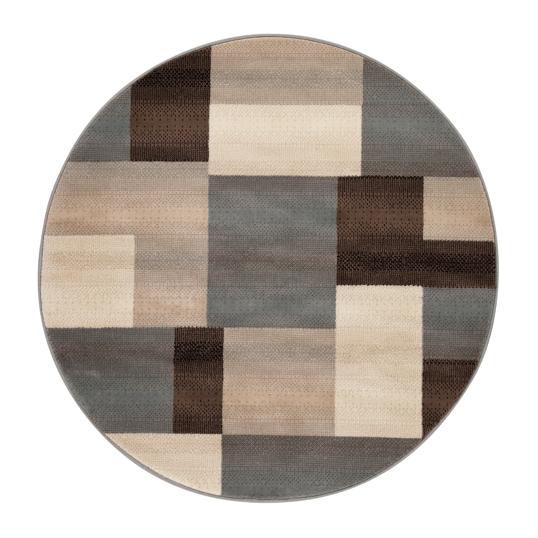 Clifton Geometric Color Block Plush Modern Indoor Area Rug or Runner Rug