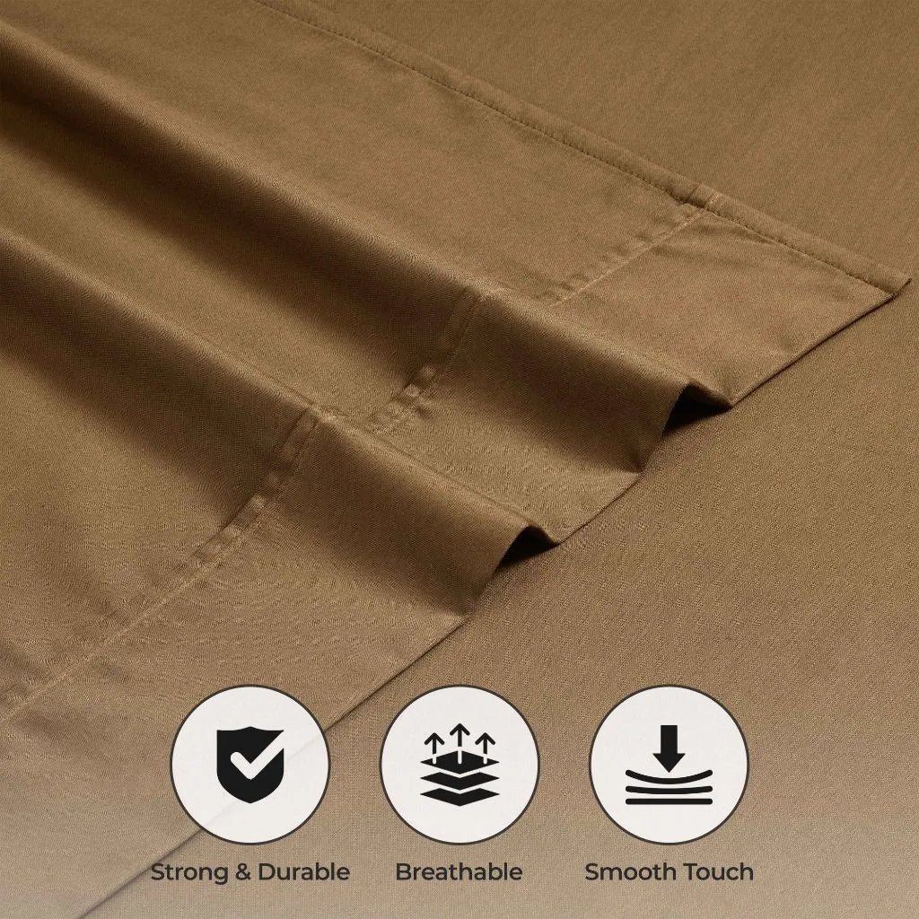 600 Thread Count Cotton Blend Bed Sheet Set Solid Deep Pocket - Sheet Set by Superior Brand
