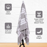 Cabana Stripe Oversized Cotton Beach Towel Set of 2, 4, or 6 Piece