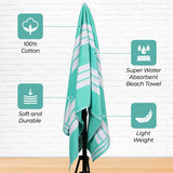 Cabana Stripe Oversized Cotton Beach Towel Set of 2, 4, or 6 Piece