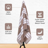 Cabana Stripe Oversized Cotton Beach Towel Set of 2, 4, or 6 Piece