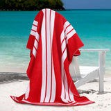 Cabana Stripe Oversized Cotton Beach Towel Set of 2, 4, or 6 Piece