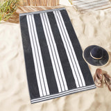 Cabana Stripe Oversized Cotton Beach Towel Set of 2, 4, or 6 Piece