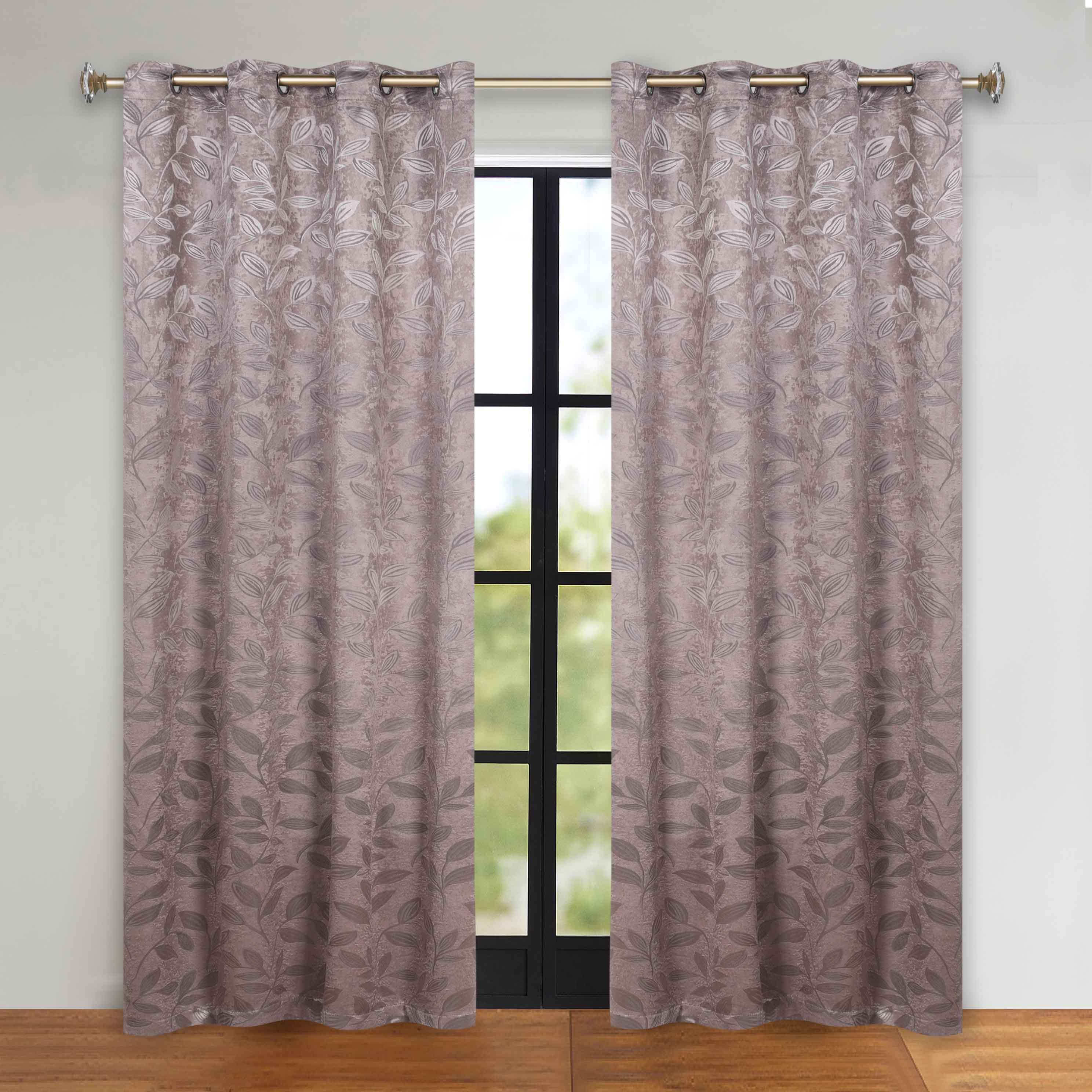 Leaves Room Darkening Grommet Blackout Curtain Panels, Set of 2 - Blackout Curtains by Superior Brand
