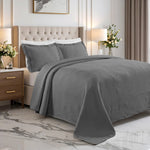 Lightweight Cotton Bedspread Sets 3-Piece Cascade Jacquard Matelassé - Bedspread by Superior Brand