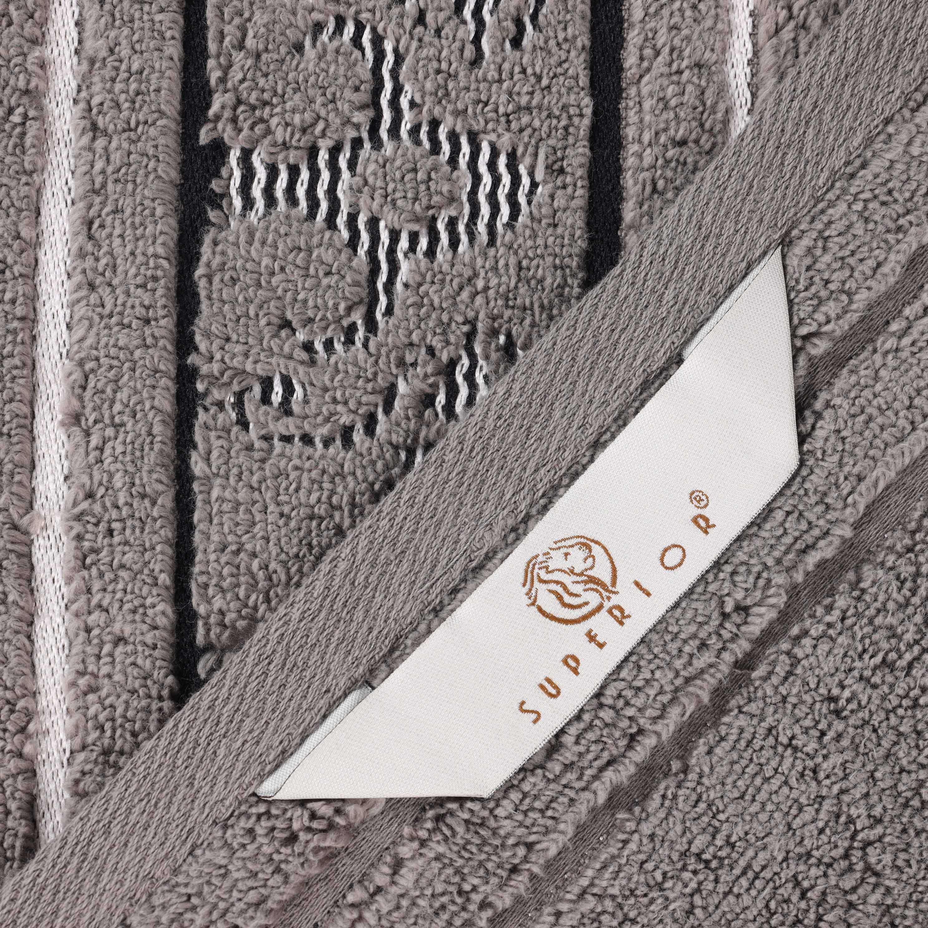 Zero-Twist Cotton Jacquard Towel Set 9 Piece - Sadie - Towel Set by Superior Brand