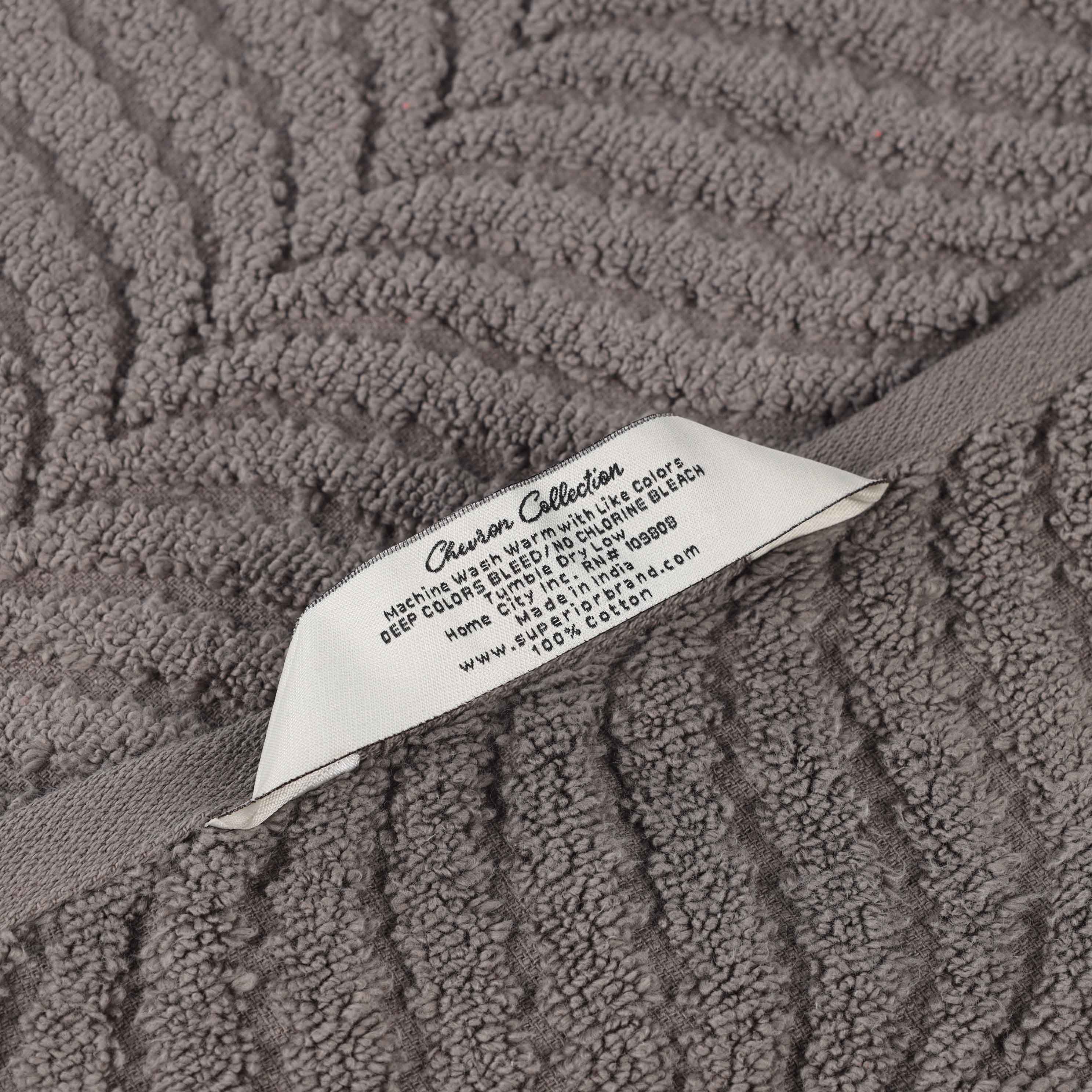 Zero Twist Cotton Solid and Jacquard Bath Towel Set of 4 - Bath Towel by Superior Brand