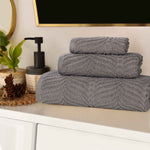 Chevron Zero Twist Jaquard Cotton 3 Piece Bathroom Towel Set - Towel Set by Superior Brand