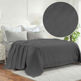Milan Cotton Textured Jacquard Striped Lightweight Woven Blanket - Blanket by Superior Brand