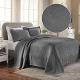 Lightweight Cotton Bedspread Sets 3-Piece Geometric Fret Jacquard Matelassé Scalloped - Bedspread by Superior Brand