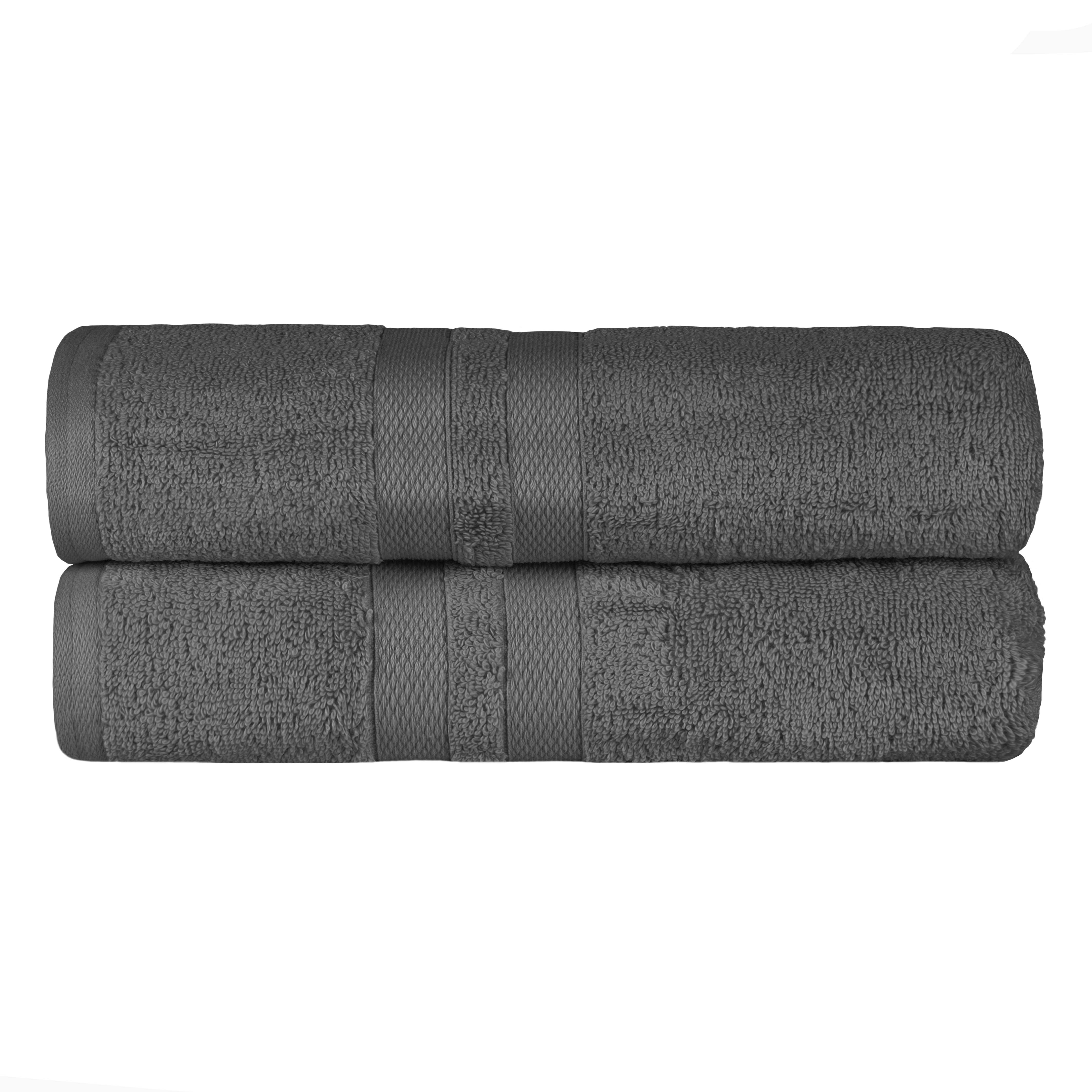 Ultra-Soft Cotton Solid Medium Weight Absorbent Bath Towel Set of 2 - Towel Set by Superior Brand