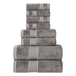 Egyptian Giza Cotton Plush Soft Towel Set 8 Piece - Egyptian Cotton Towel Set by Superior Brand