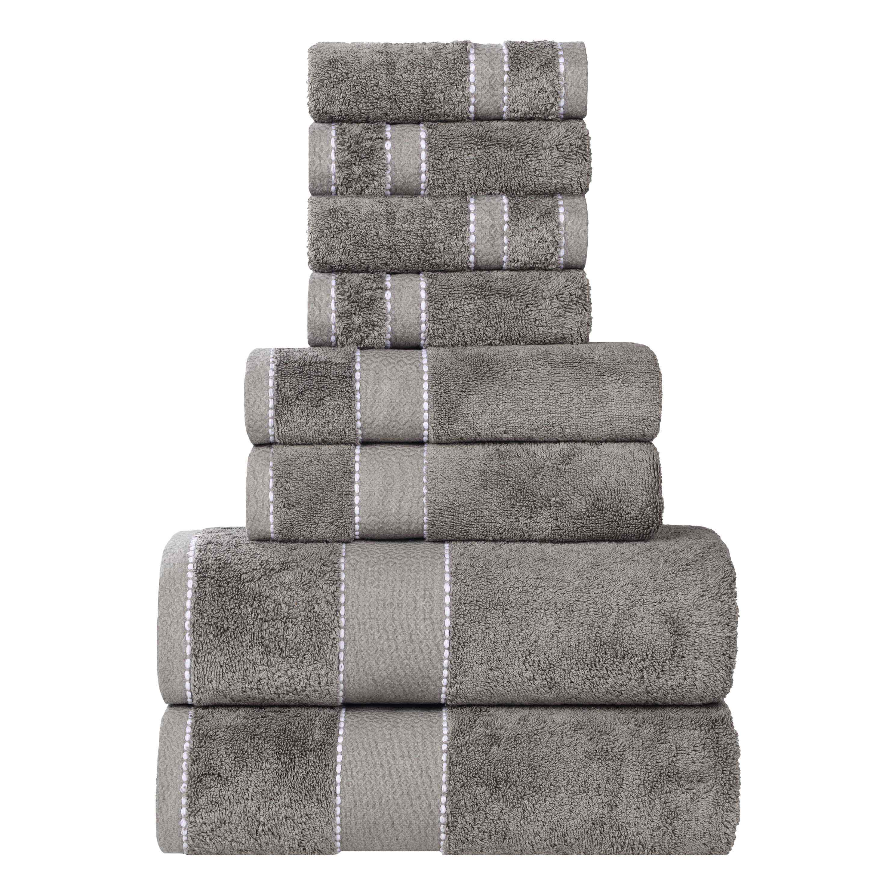 Egyptian Giza Cotton Plush Soft Towel Set 8 Piece - Egyptian Cotton Towel Set by Superior Brand
