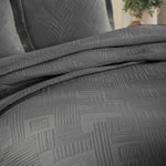 Lightweight Cotton Bedspread Sets 3-Piece Geometric Fret Jacquard Matelassé Scalloped - Bedspread by Superior Brand