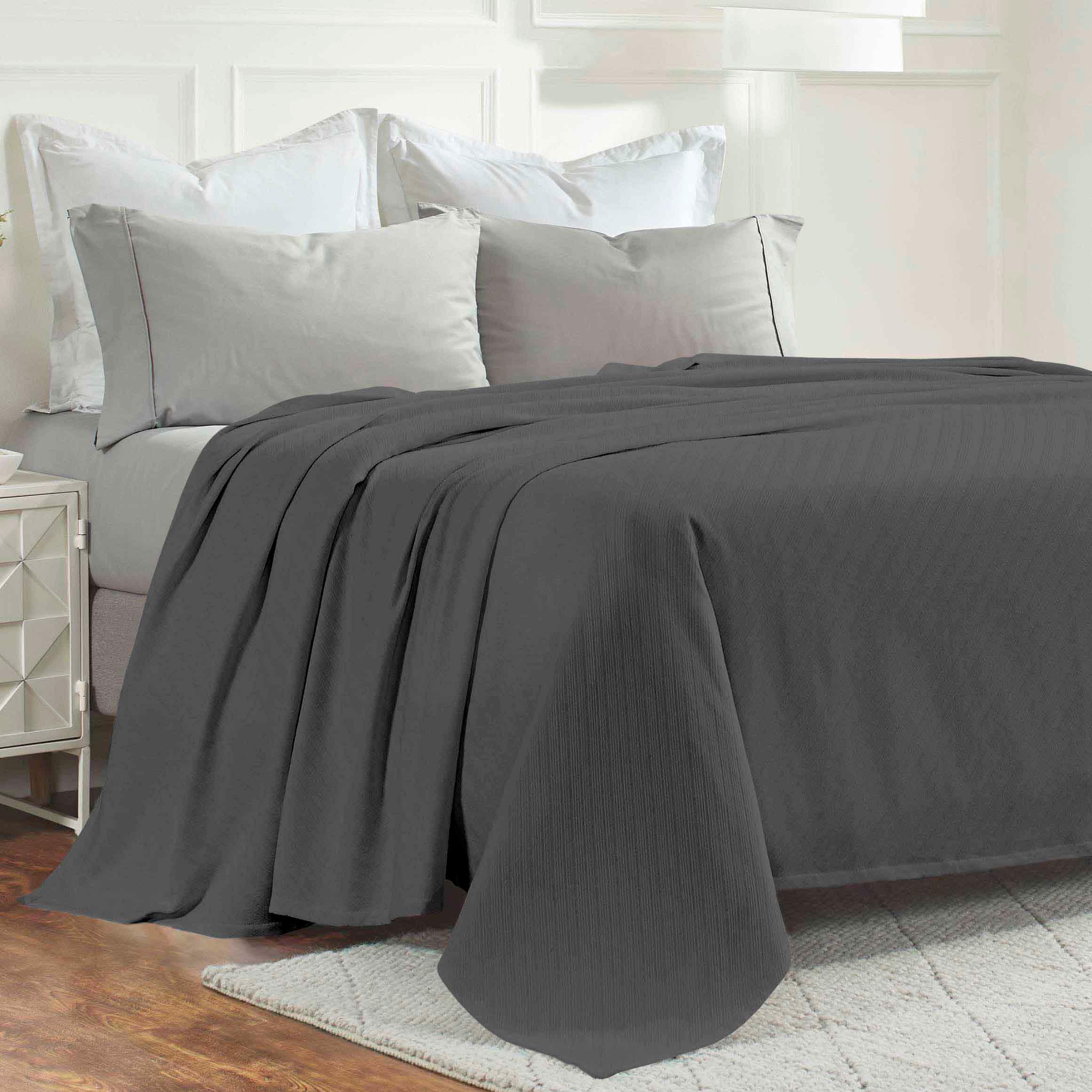 Milan Cotton Textured Jacquard Striped Lightweight Woven Blanket - Blanket by Superior Brand