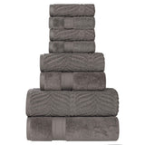 Chevron Zero Twist Solid and Jacquard Cotton 8 Piece Towel Set - Towel Set by Superior Brand