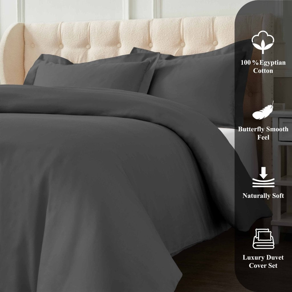 1200 Thread Count Egyptian Cotton Solid Duvet Cover - Egyptian Cotton Duvet Cover Set by Superior Brand