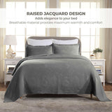 Lightweight Cotton Bedspread Sets 3-Piece Geometric Fret Jacquard Matelassé Scalloped - Bedspread by Superior Brand