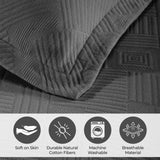 Lightweight Cotton Bedspread Sets 3-Piece Geometric Fret Jacquard Matelassé Scalloped - Bedspread by Superior Brand