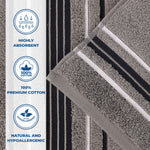 Sadie Zero Twist Cotton Solid and Jacquard Floral 12 Piece Towel Set - Towel Set by Superior Brand