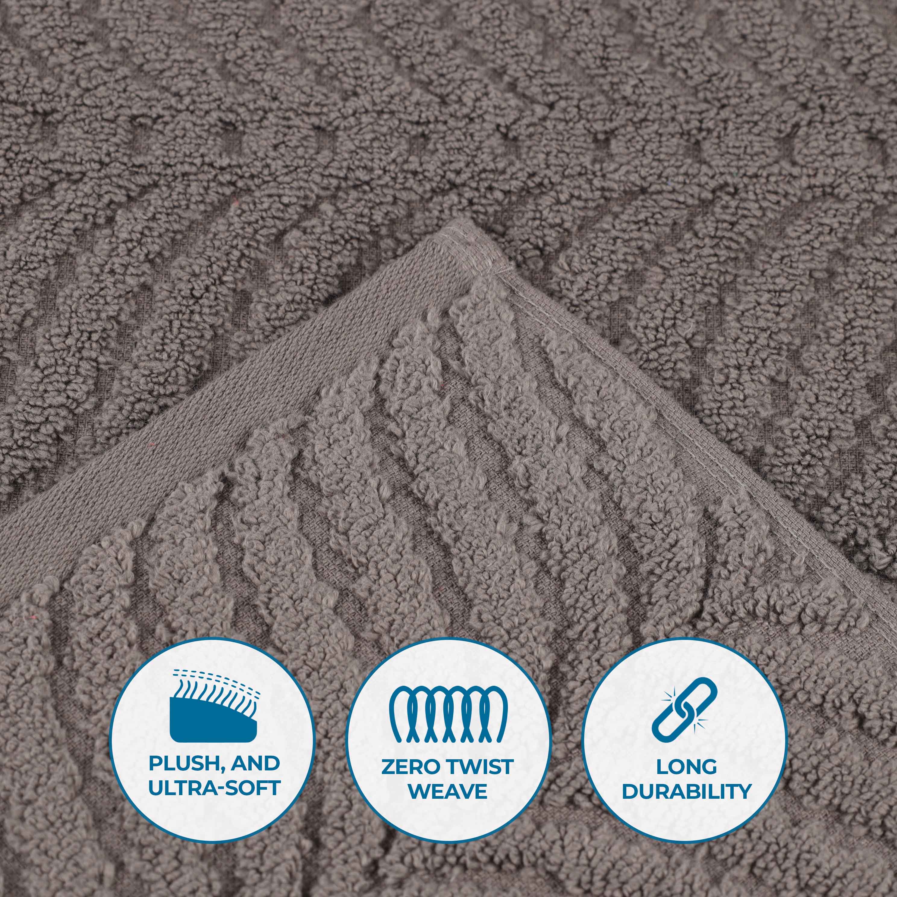 Chevron Zero Twist Solid and Jacquard Cotton 8 Piece Towel Set - Towel Set by Superior Brand