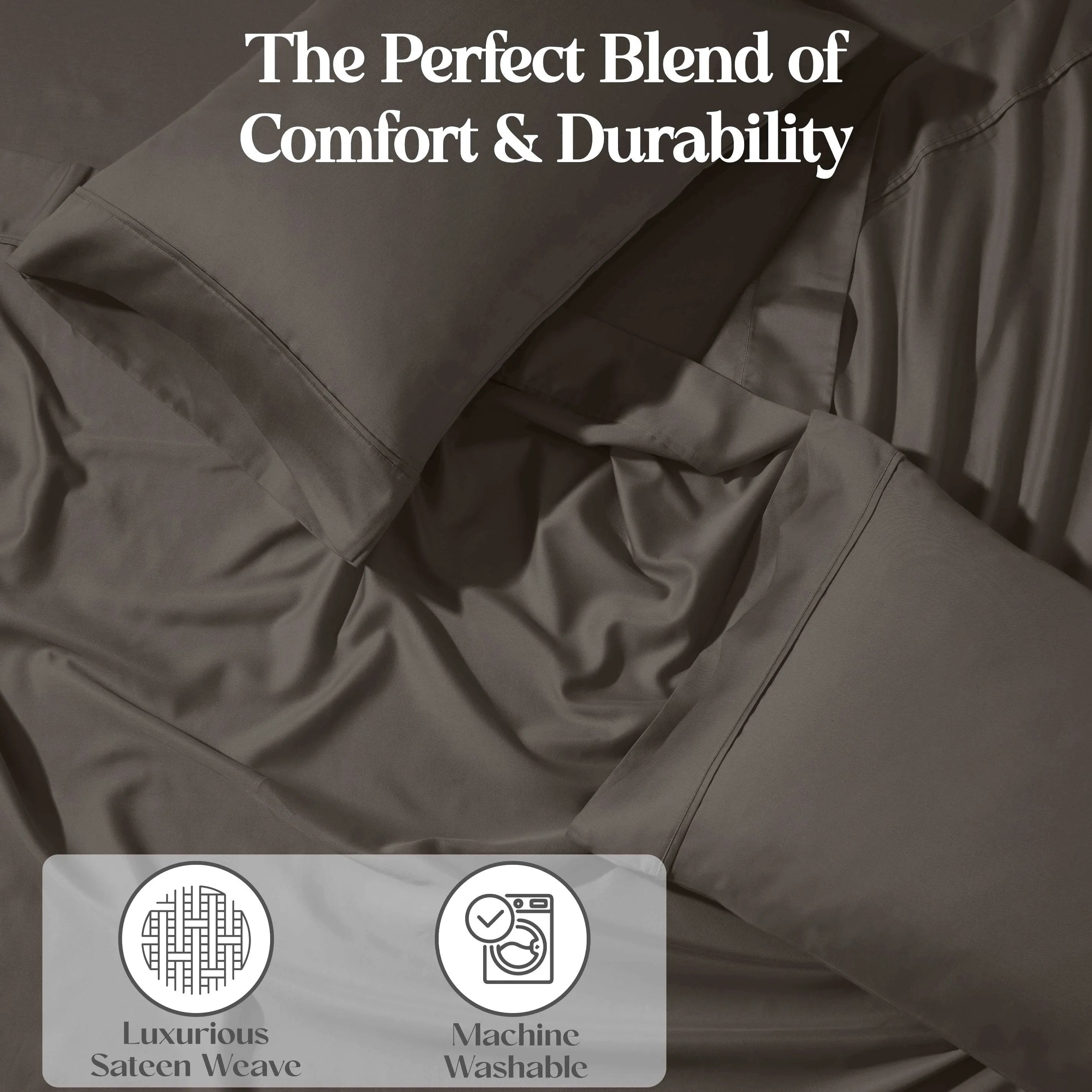 1200 Thread Count Cotton Rich Bed Sheet Set Solid Deep Pocket - Sheet Set by Superior Brand
