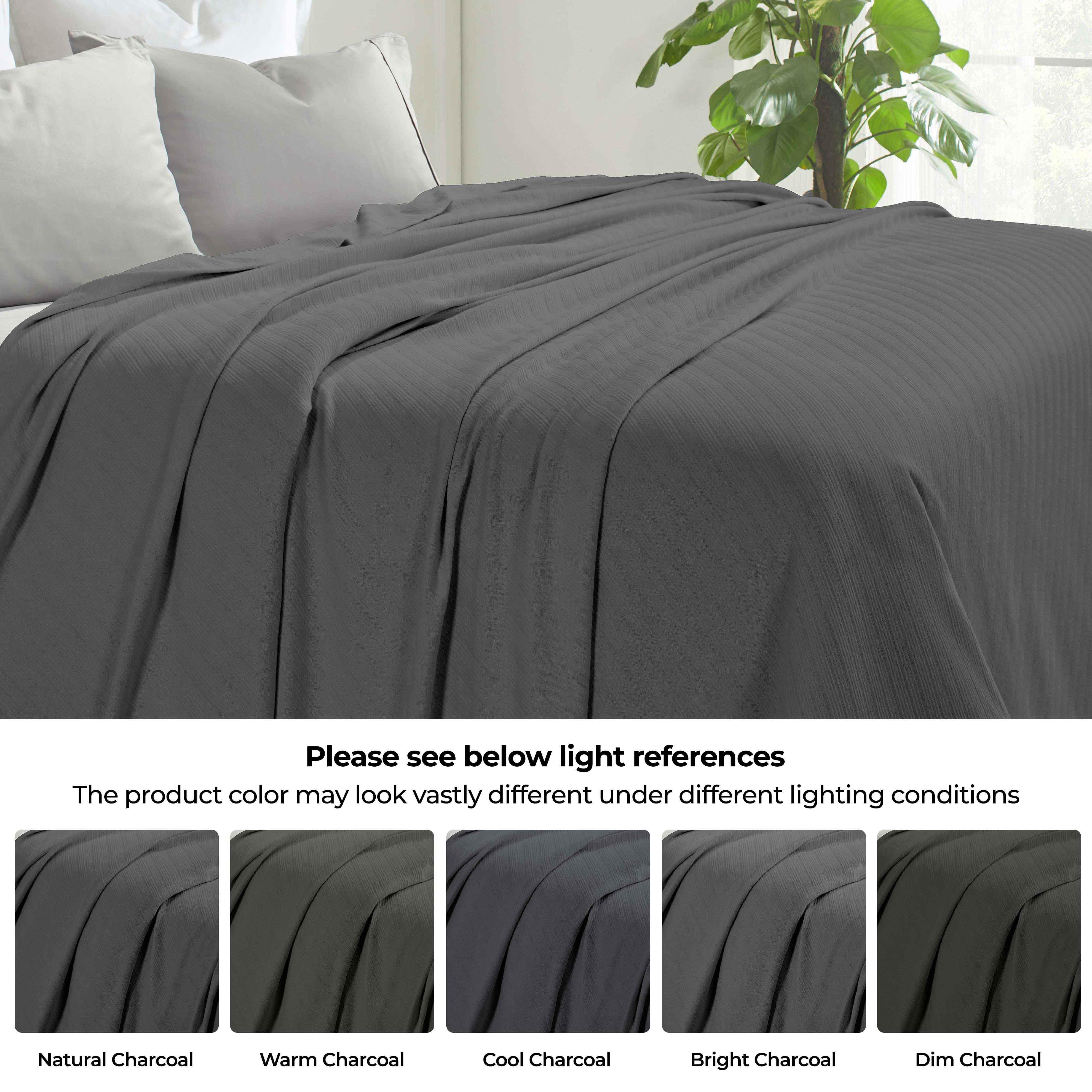 Milan Cotton Textured Jacquard Striped Lightweight Woven Blanket - Blanket by Superior Brand
