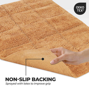 Superior Non-Slip Washable Cotton 2 Piece Bath Rug Set - Rust