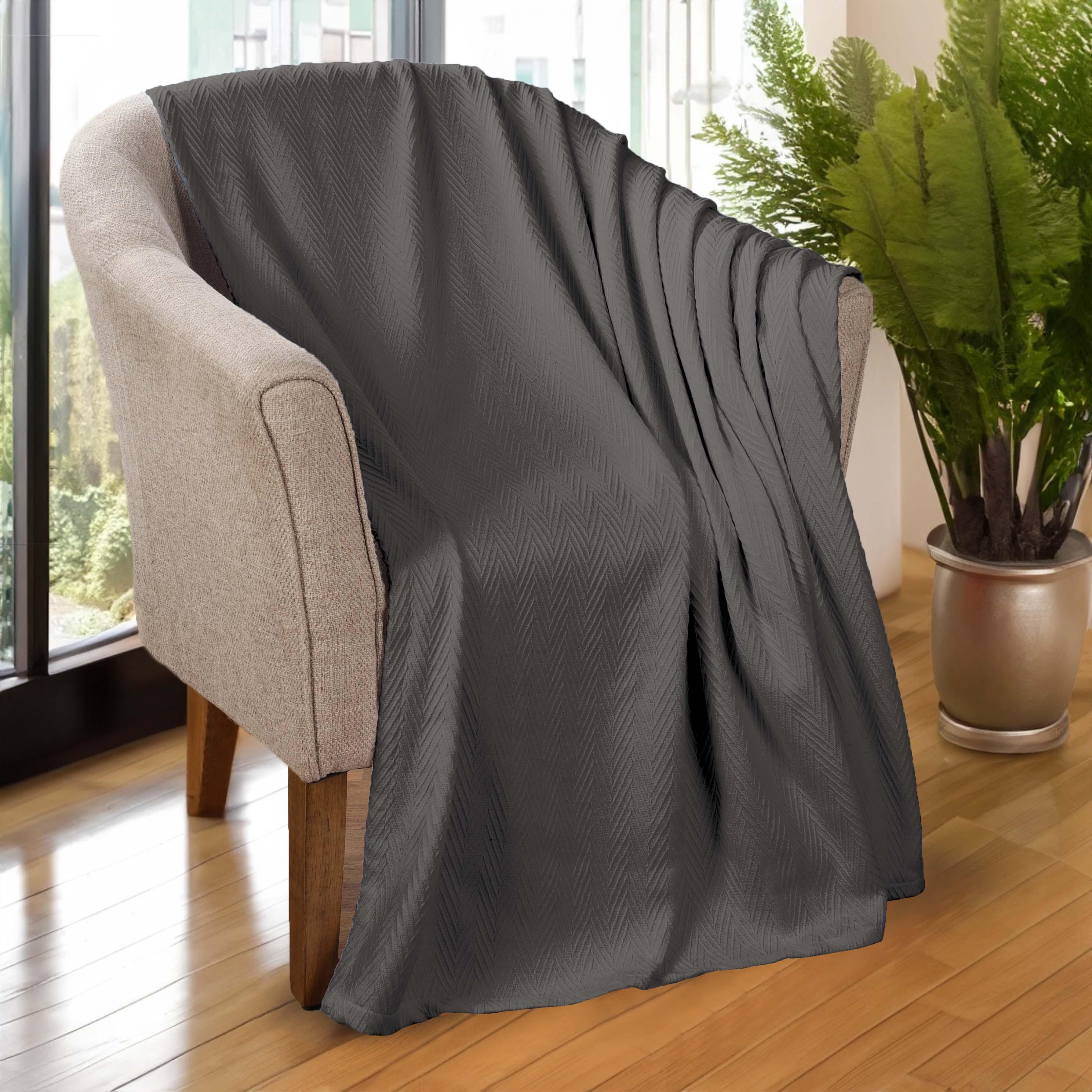 Lightweight Cotton Blanket – Metro Chevron, All-Season Bedding - Blanket by Superior Brand
