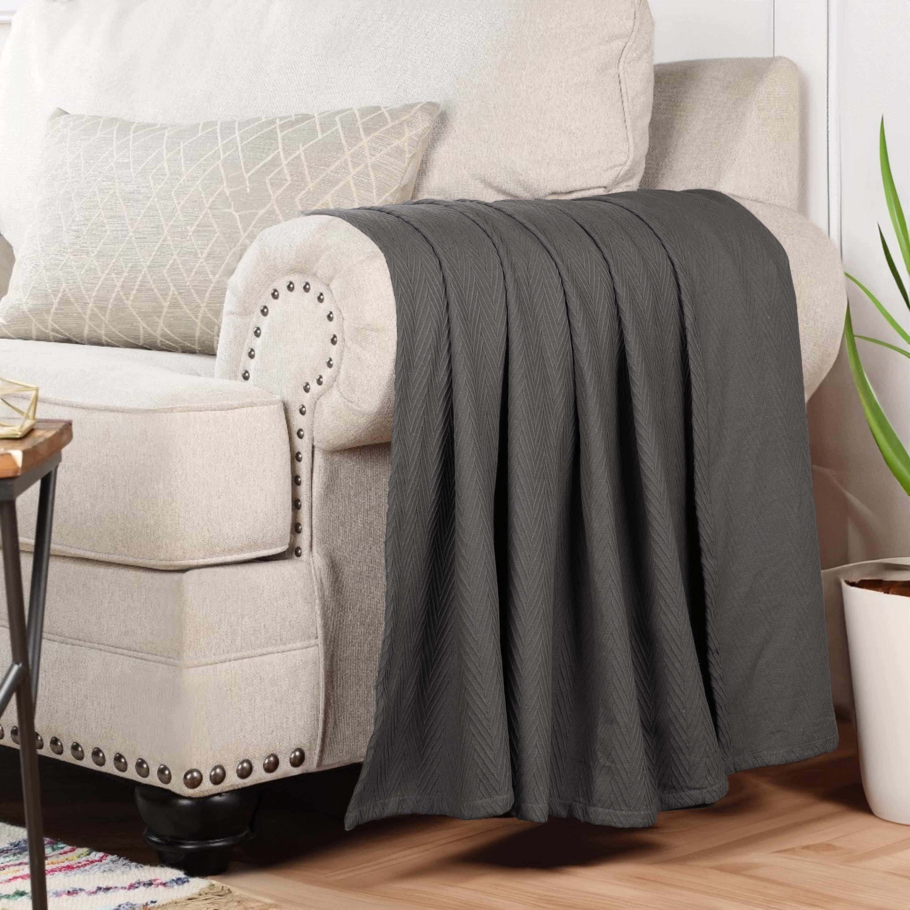 Lightweight Cotton Blanket – Metro Chevron, All-Season Bedding - Blanket by Superior Brand