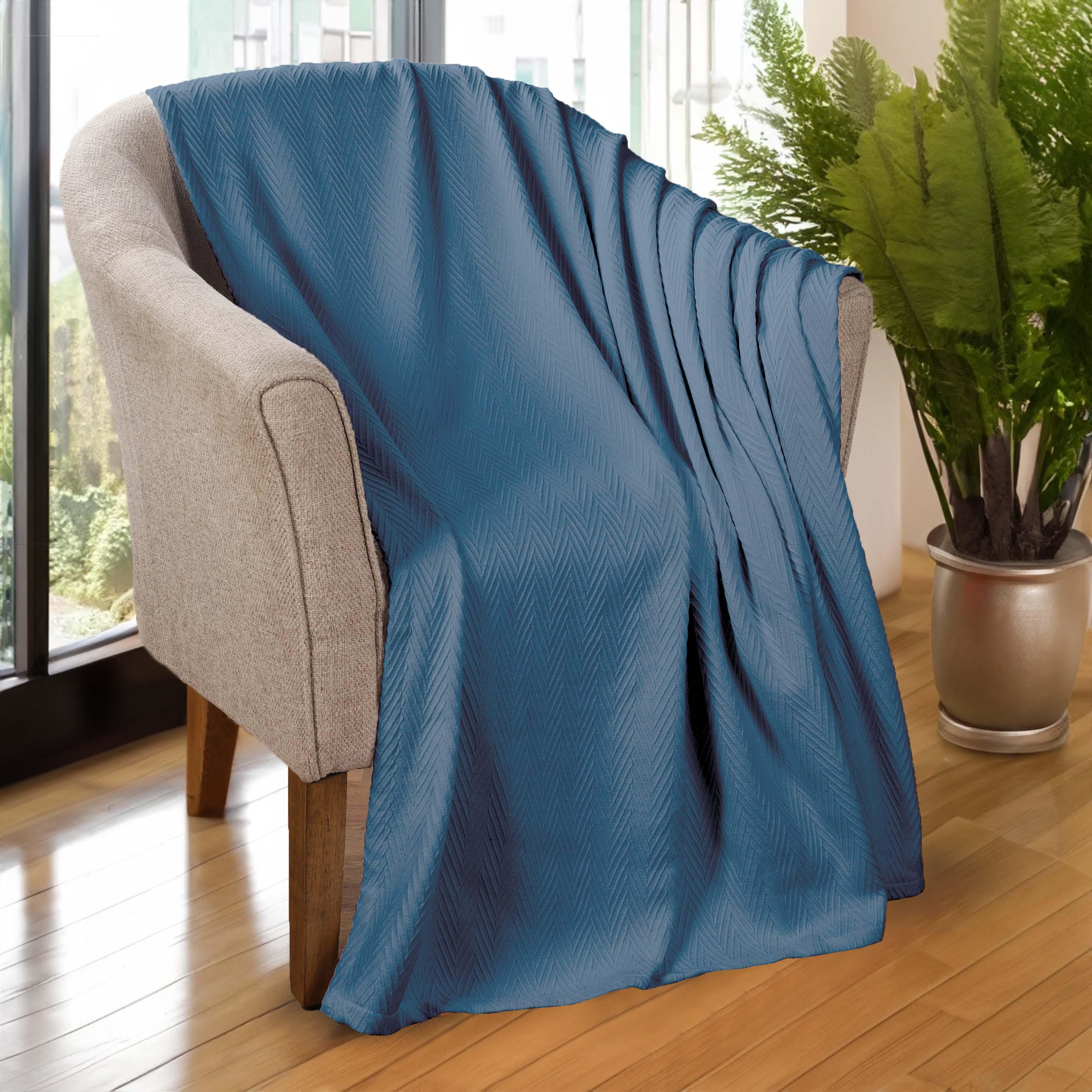 Lightweight Cotton Blanket – Metro Chevron, All-Season Bedding - Blanket by Superior Brand
