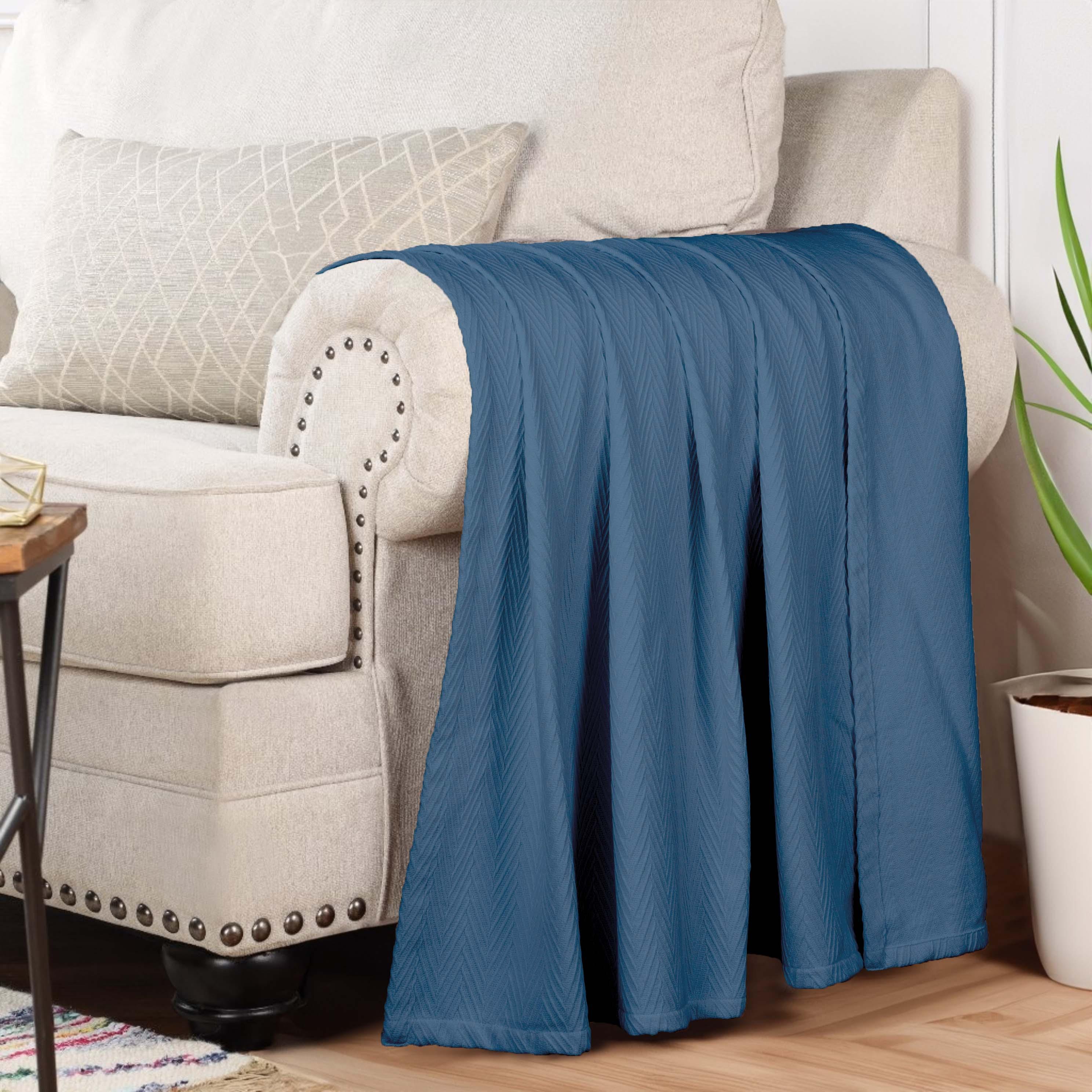 Lightweight Cotton Blanket – Metro Chevron, All-Season Bedding - Blanket by Superior Brand