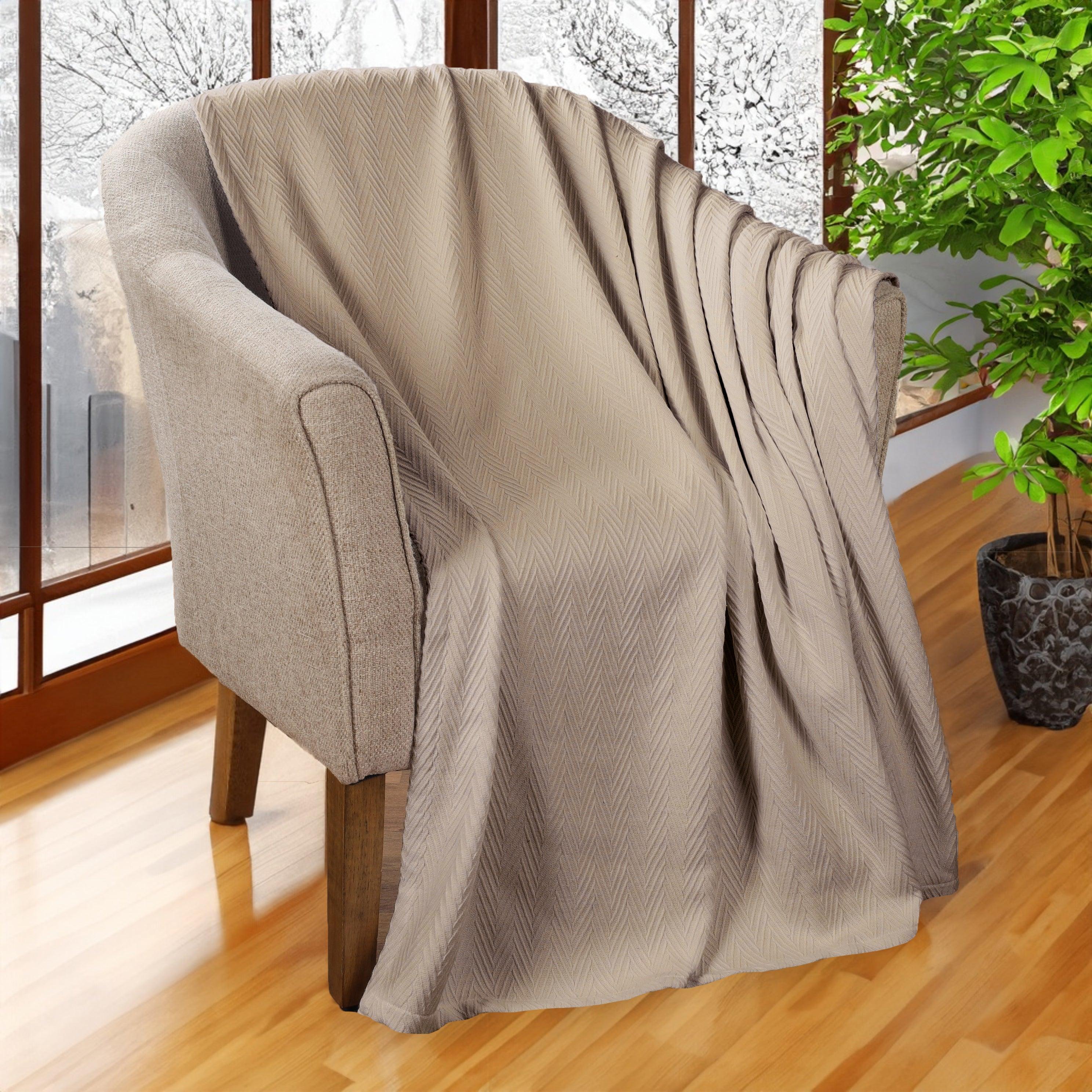 Lightweight Cotton Blanket – Metro Chevron, All-Season Bedding - Blanket by Superior Brand