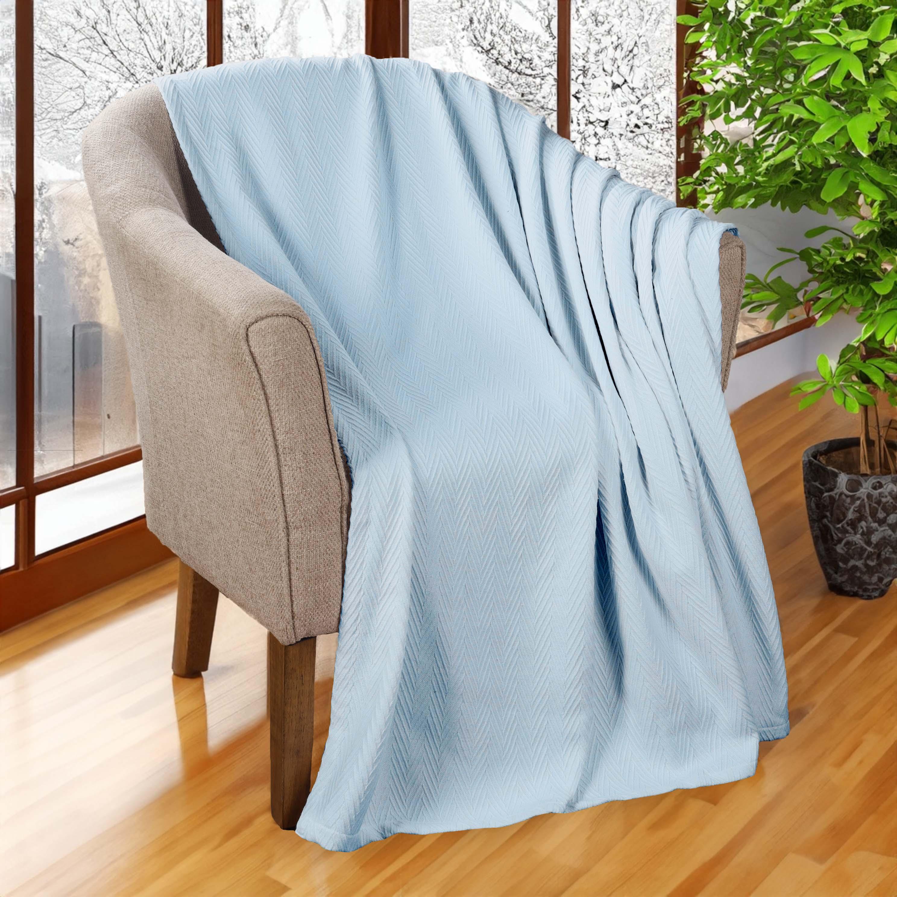 Lightweight Cotton Blanket – Metro Chevron, All-Season Bedding - Blanket by Superior Brand