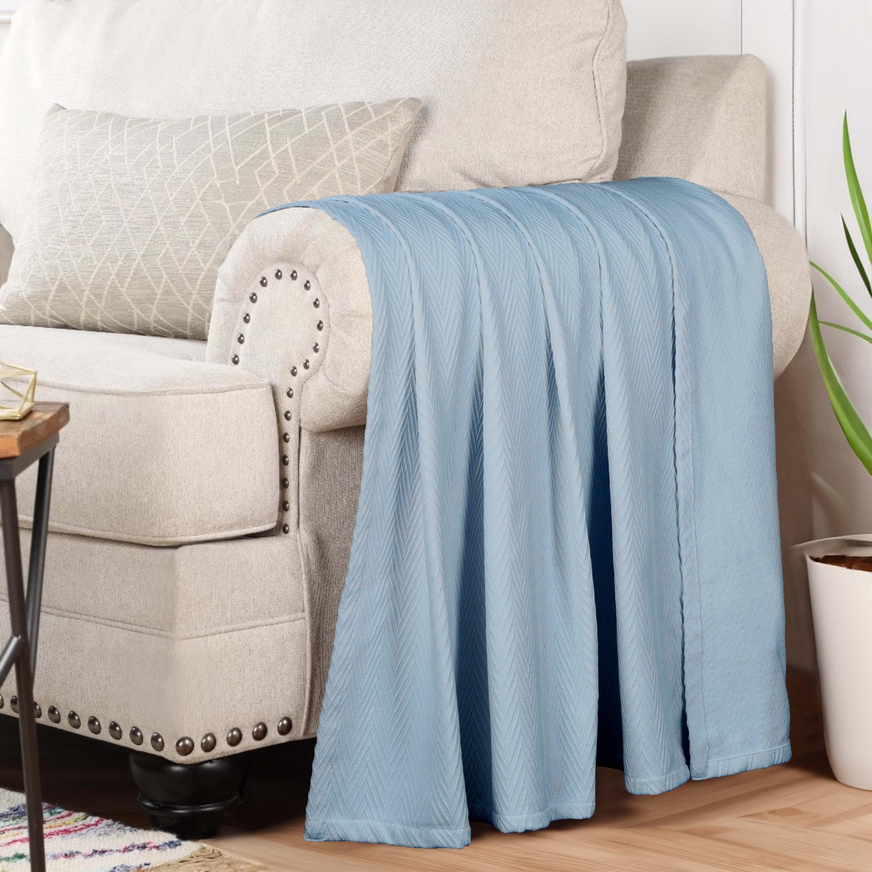 Lightweight Cotton Blanket – Metro Chevron, All-Season Bedding - Blanket by Superior Brand