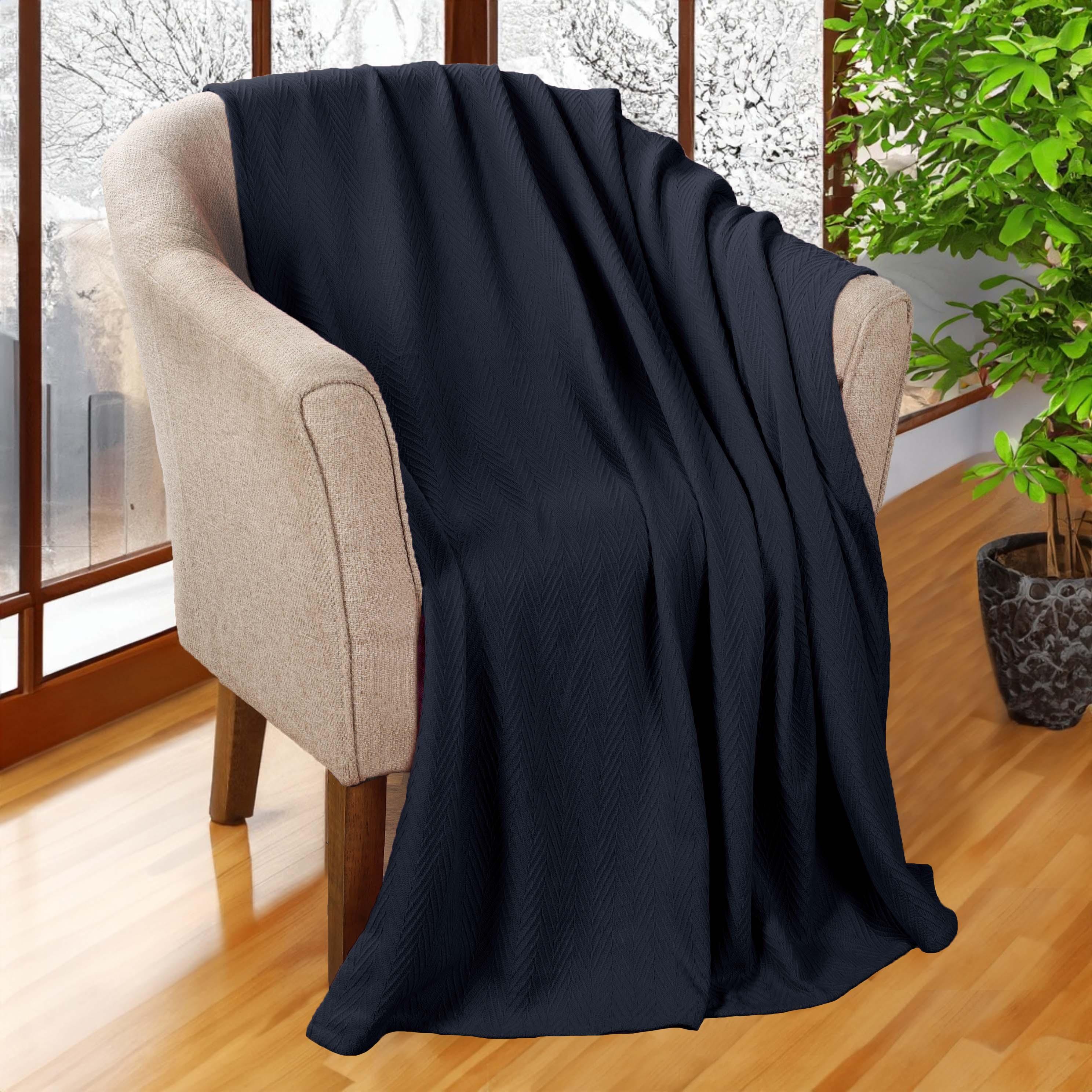 Lightweight Cotton Blanket – Metro Chevron, All-Season Bedding - Blanket by Superior Brand