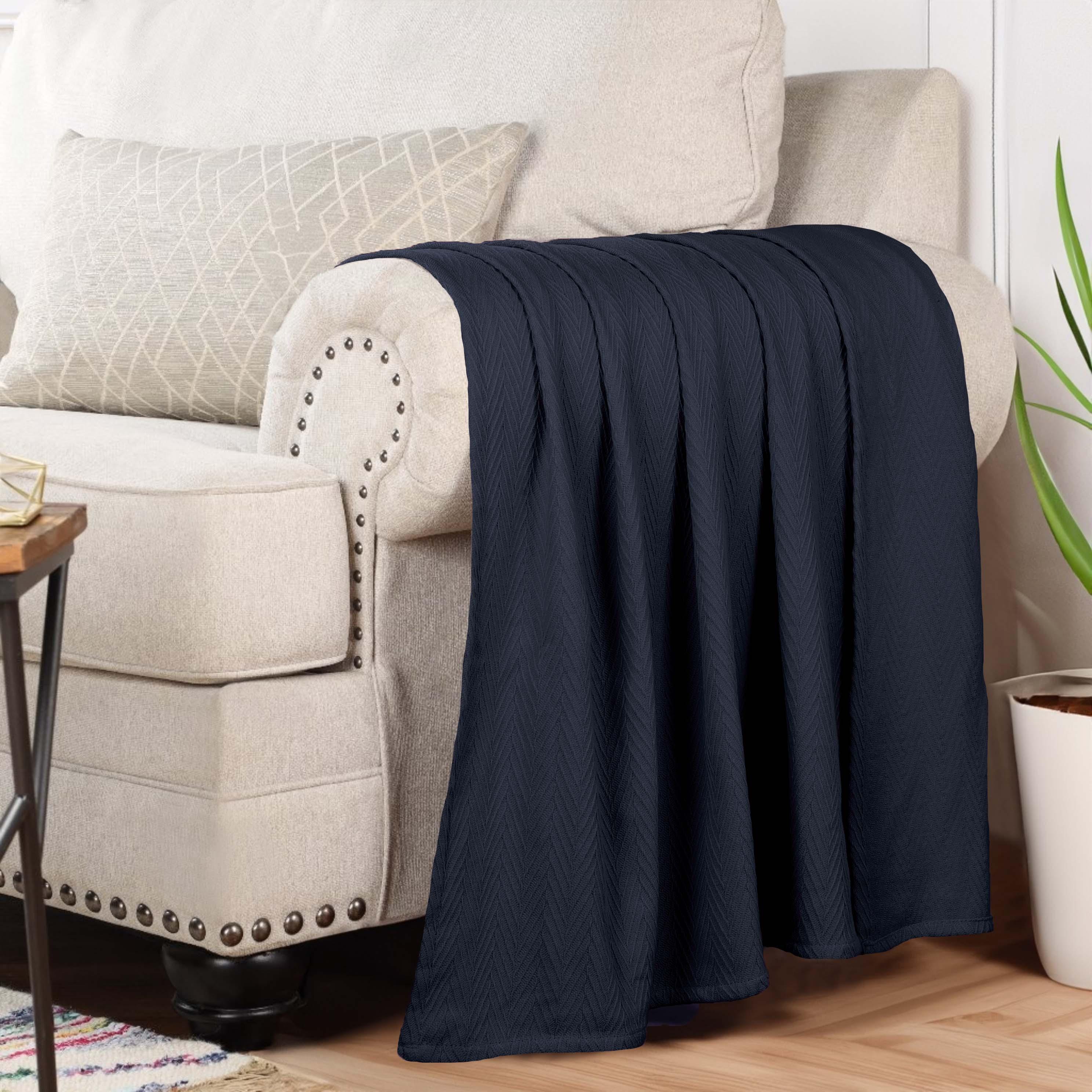Lightweight Cotton Blanket – Metro Chevron, All-Season Bedding - Blanket by Superior Brand