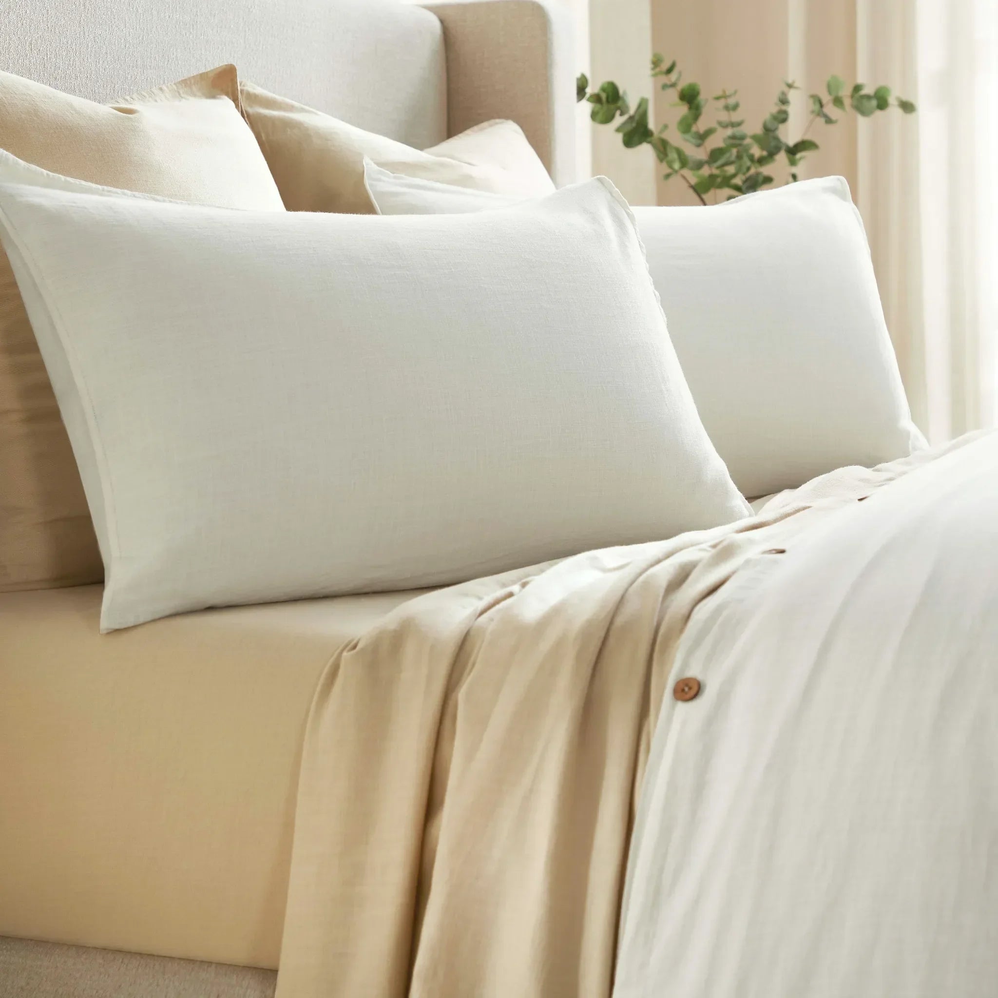 Chloe 100% Cotton Linen Texture Vintage Wash Duvet Cover Set - Duvet Cover Set by Superior Brand