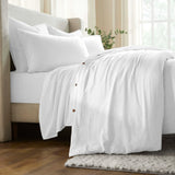Chloe 100% Cotton Linen Texture Vintage Wash Duvet Cover Set - Duvet Cover Set by Superior Brand