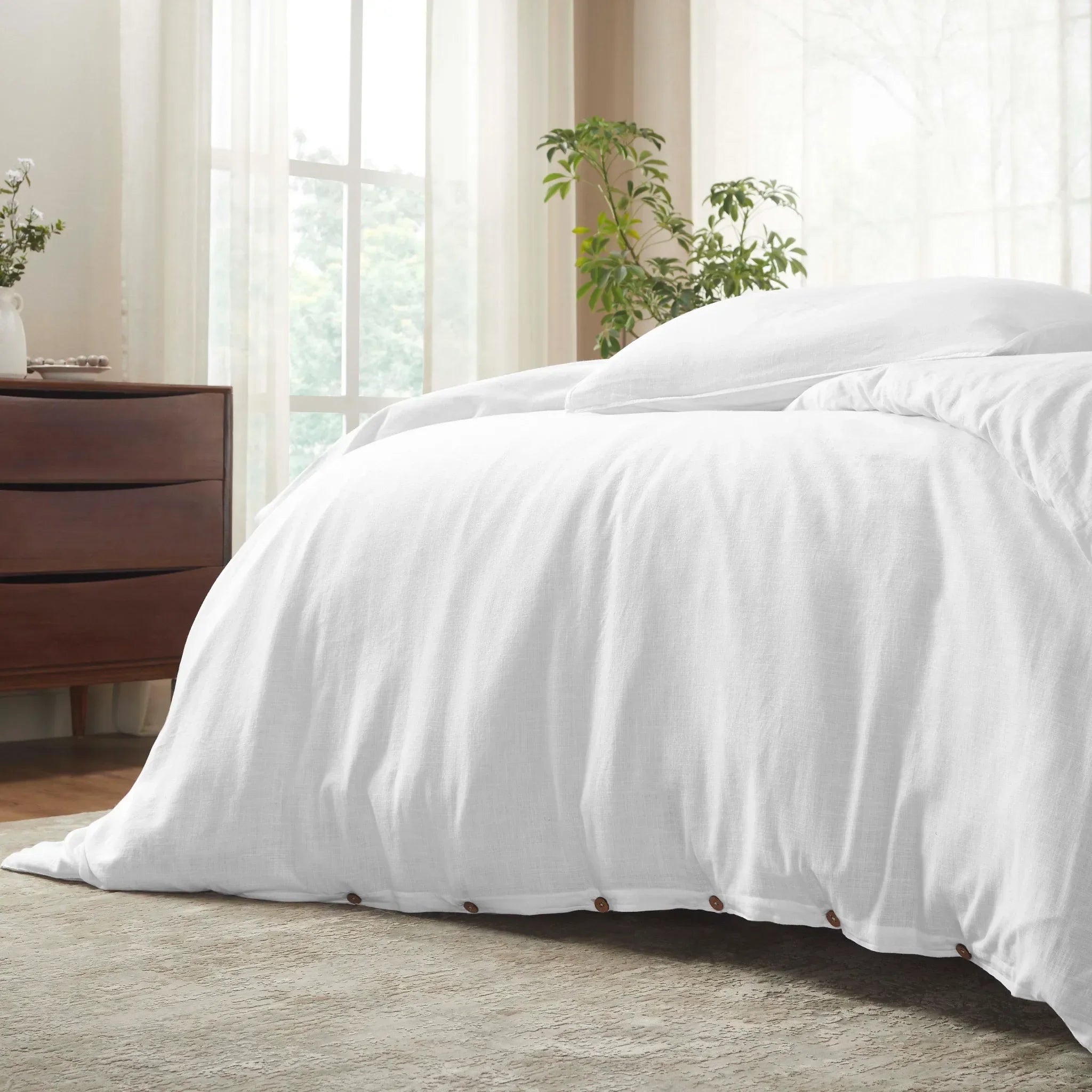 Chloe 100% Cotton Linen Texture Vintage Wash Duvet Cover Set - Duvet Cover Set by Superior Brand