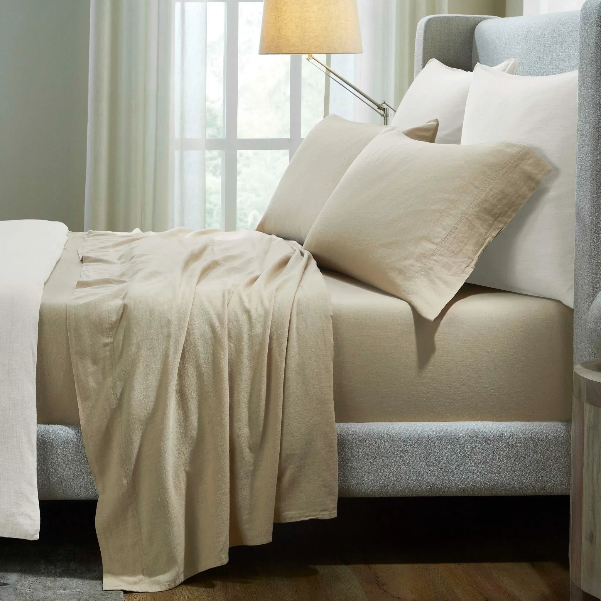 Chloe 100% Cotton Linen Texture Vintage Wash Deep Pocket Bed Sheet Set - Sheet Set by Superior Brand